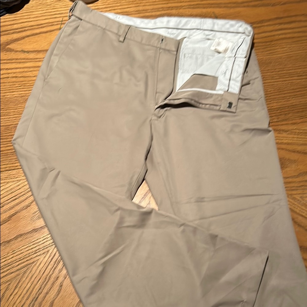 Haggar Tan Chinos Lightweight Flat Front